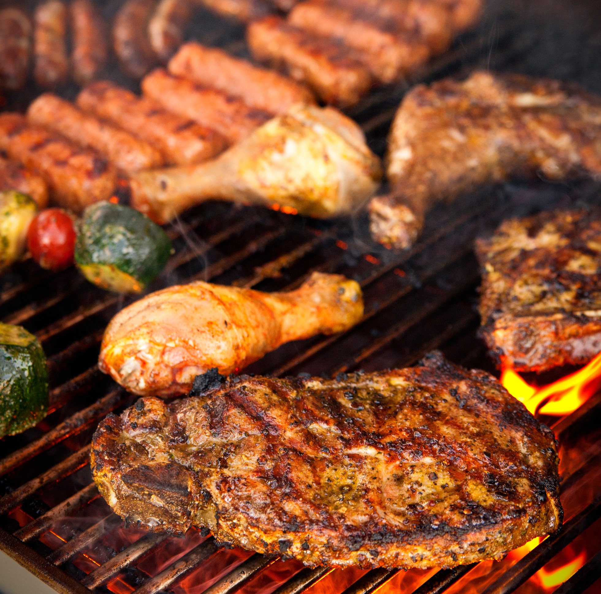 Steak and other Meat on a BBQ